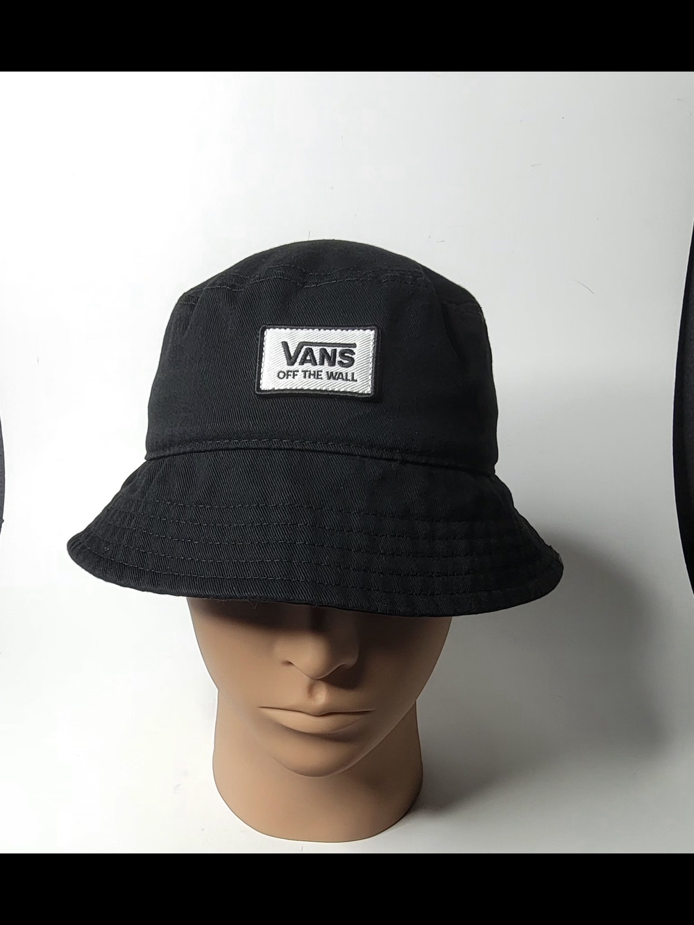 Vans Black 'Off The Wall' Bucket Hat Cotton Black & White Size S/M